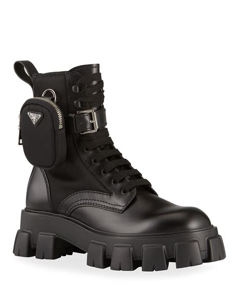 As it turns out, Prada is the proud designer of these amazing combat boots (full name Prada Monolith Mini Bag Lug Sole Combat Boot). . Combat boots prada